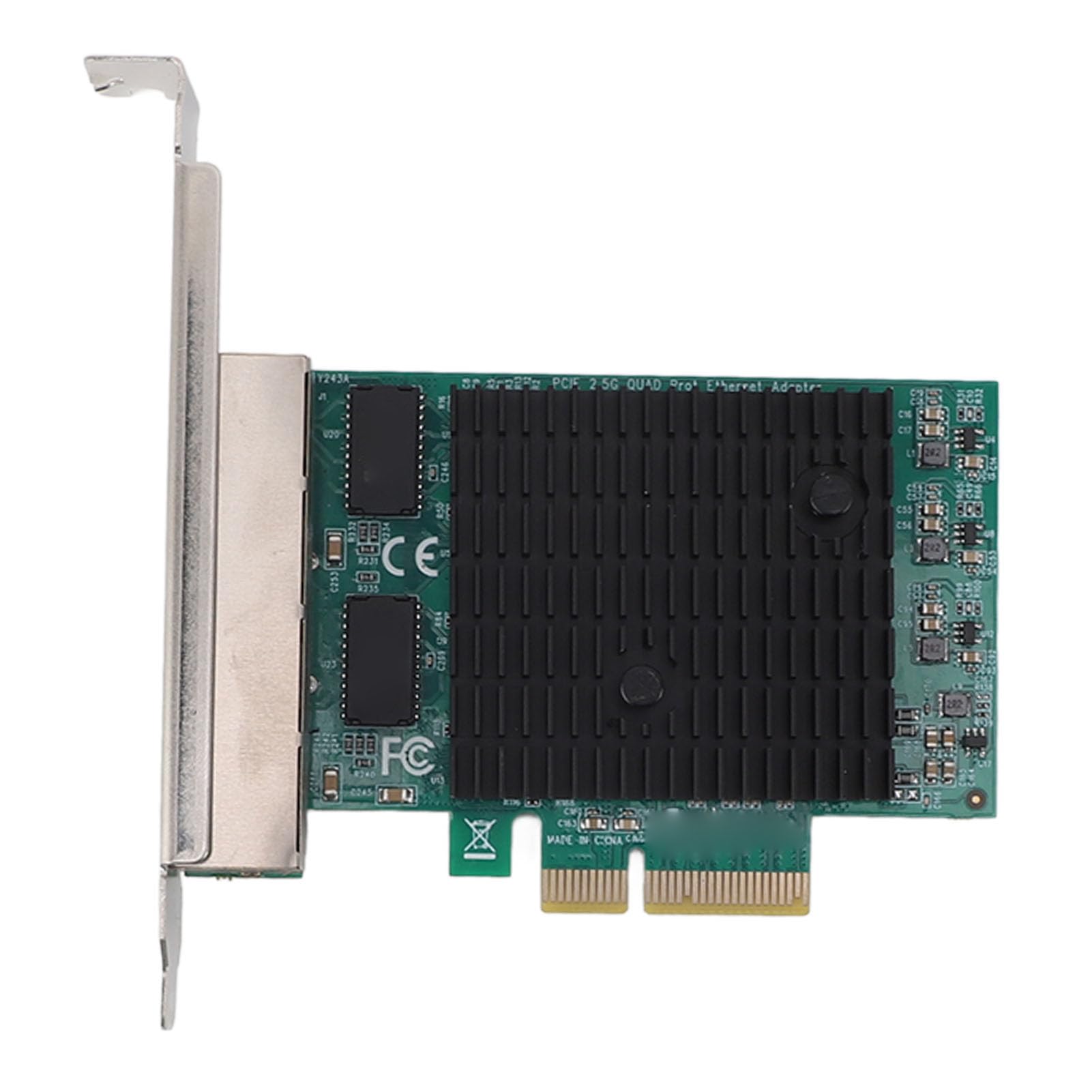 Carte Ethernet PCIe, Carte Réseau PCIe Adaptateur Ethernet PCI Express Carte Réseau PCIe Gigabit Professionnelle 8125B Carte Réseau à Câble en Cuivre 4 Ports 2,5G pour PC pour