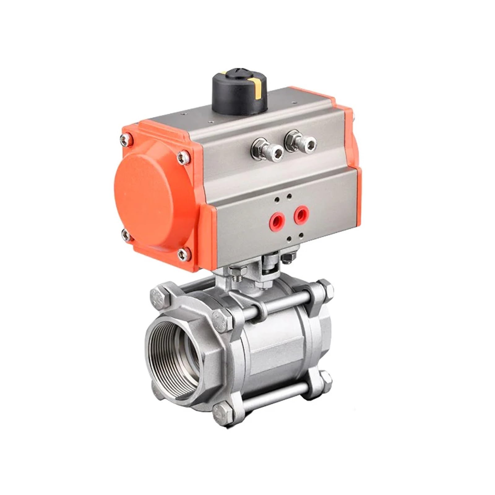JNURGWLYH DN100 High Platform Pneumatic Ball Valve Three Piece 304 Stainless Steel Double Acting Cylinder High Temperature Resistant