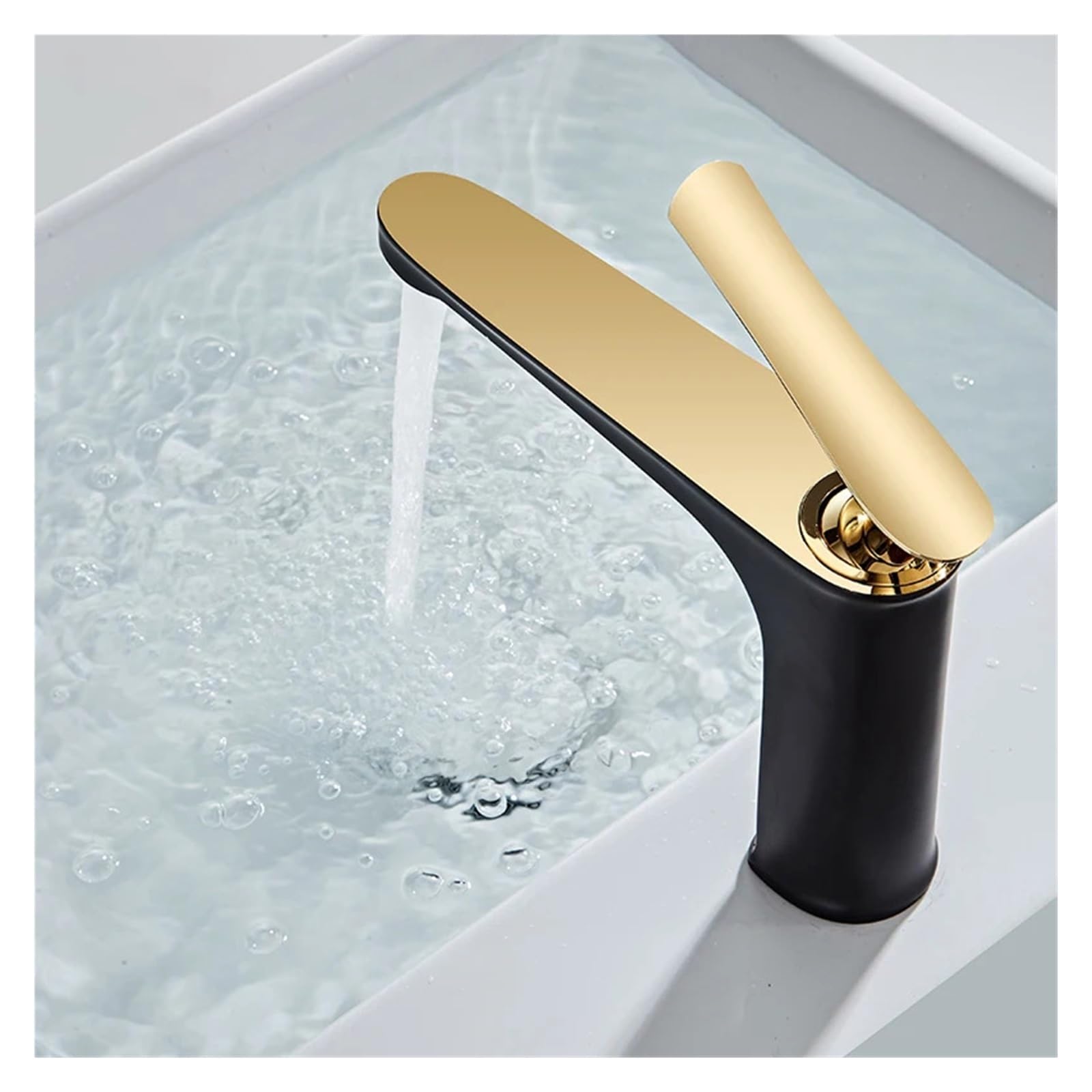 Robinet de lavabo de salle de bains mélangeur eau chaude et froide en laiton