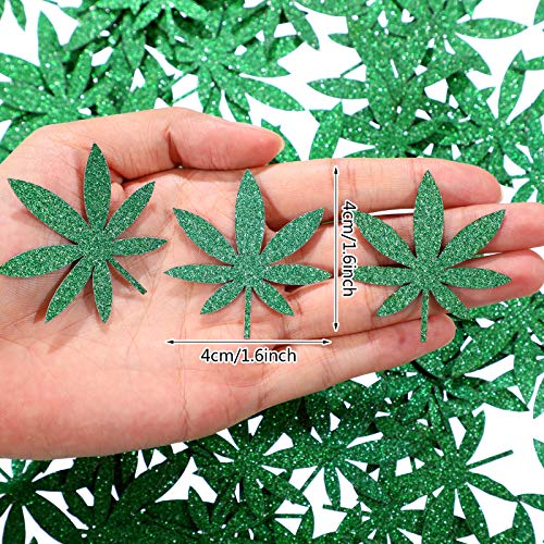 100 Pieces Green Glitter Weed Leaf Paper Confetti Green Leaf Confetti Pot Leaves Paper Confetti for 420 Birthday Party Wedding Festival Table Baby Shower Decorations 3 100 Pieces Green Glitter Weed Leaf Paper Confetti Green Leaf Confetti Pot Leaves Paper Confetti for 420 Birthday Party Wedding Festival Table Baby Shower Decorations - Image 4