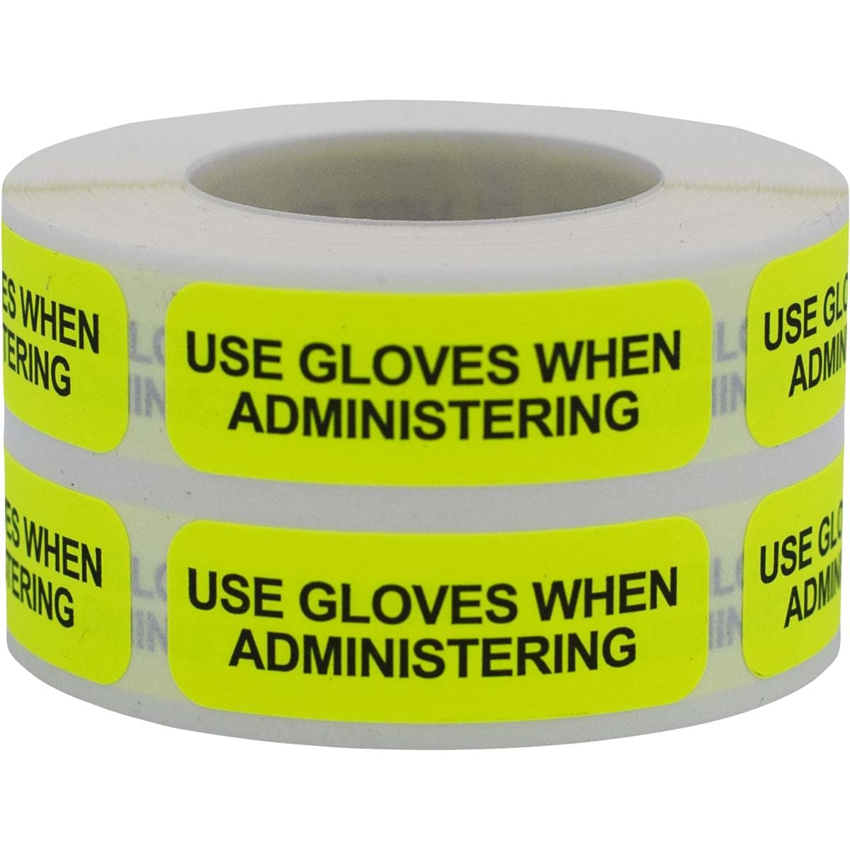 Use Gloves When Administering Veterinary Medical Healthcare Labels .5 x 1.5 Inch 500 Total Stickers