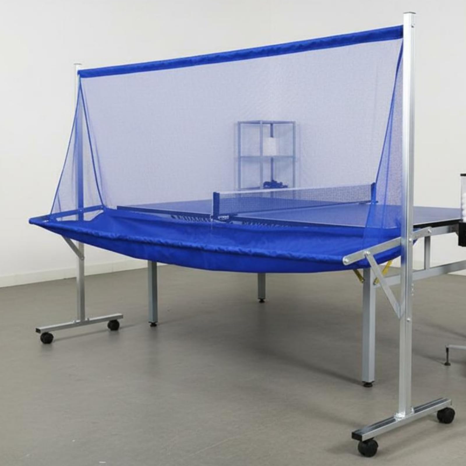 Portable Ball Collector Rete Cattura Palline da Pong Carrello con Ruote di Ritorno Supporto Allenamento Telaio in Metallo Adatto per Club di