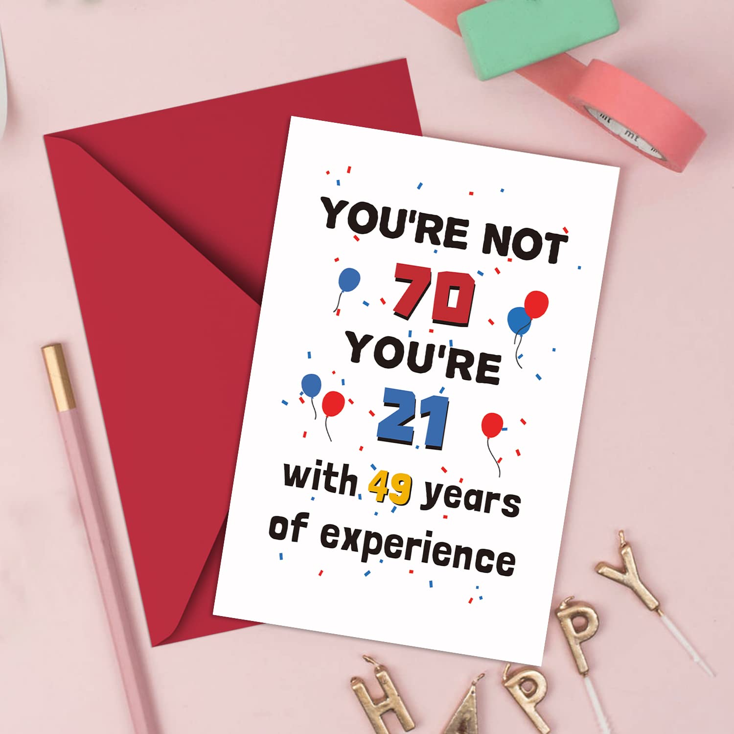 Funny 70th Birthday Card For Son Or Daughter - 'Seems Like Yesterday' Humorous Milestone Card With Gold Foil