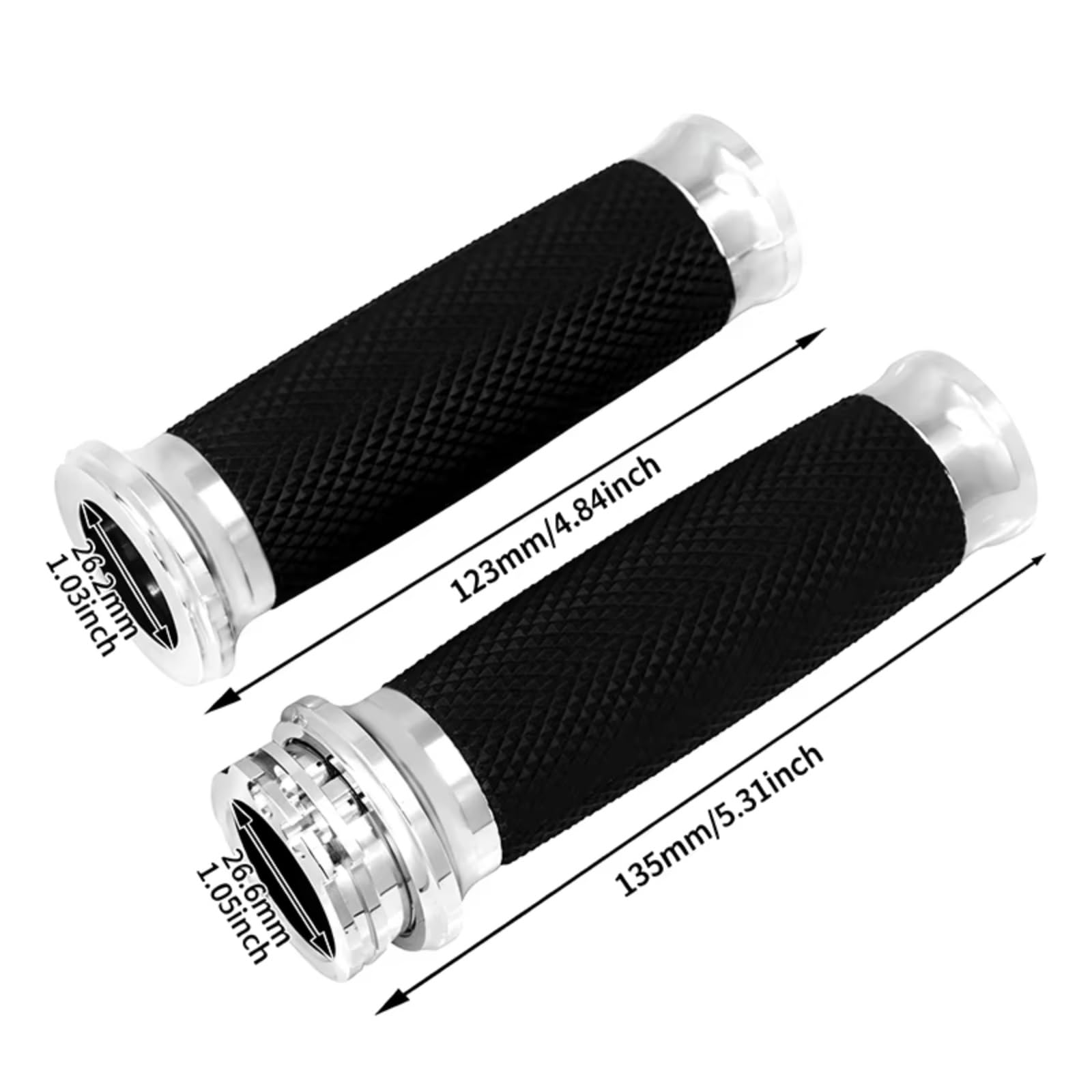 Funda Agarre Motocicleta Mangas Antivibración Para Touring 1996-2007 Fundas manillar motocicleta | Cubierta de agarre para manillar de motocicleta, mangas antivibración, 1 pulgada, 25mm(Silver)