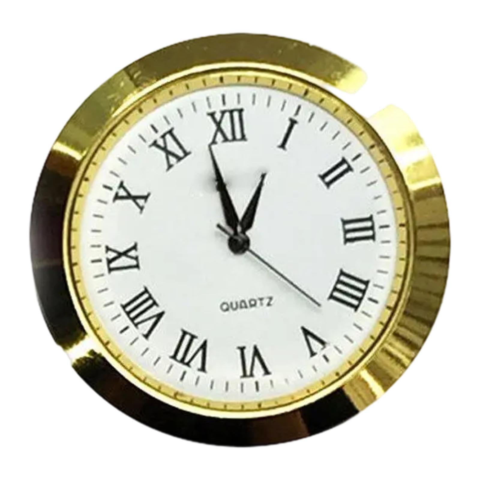 Round Clock Insert Replacement Part Home Wall Clock Hardware Quartz Movement Gold Roman Numeral-image-31