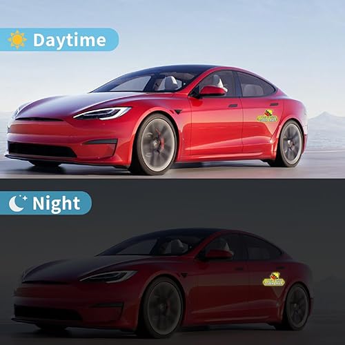 Miniatura 4 de Paquete de 3 calcomanías para coche, diseño de pato, letrero de conductor estudiante con texto en inglés "Keep Distance Be Patient" (Keep Distance