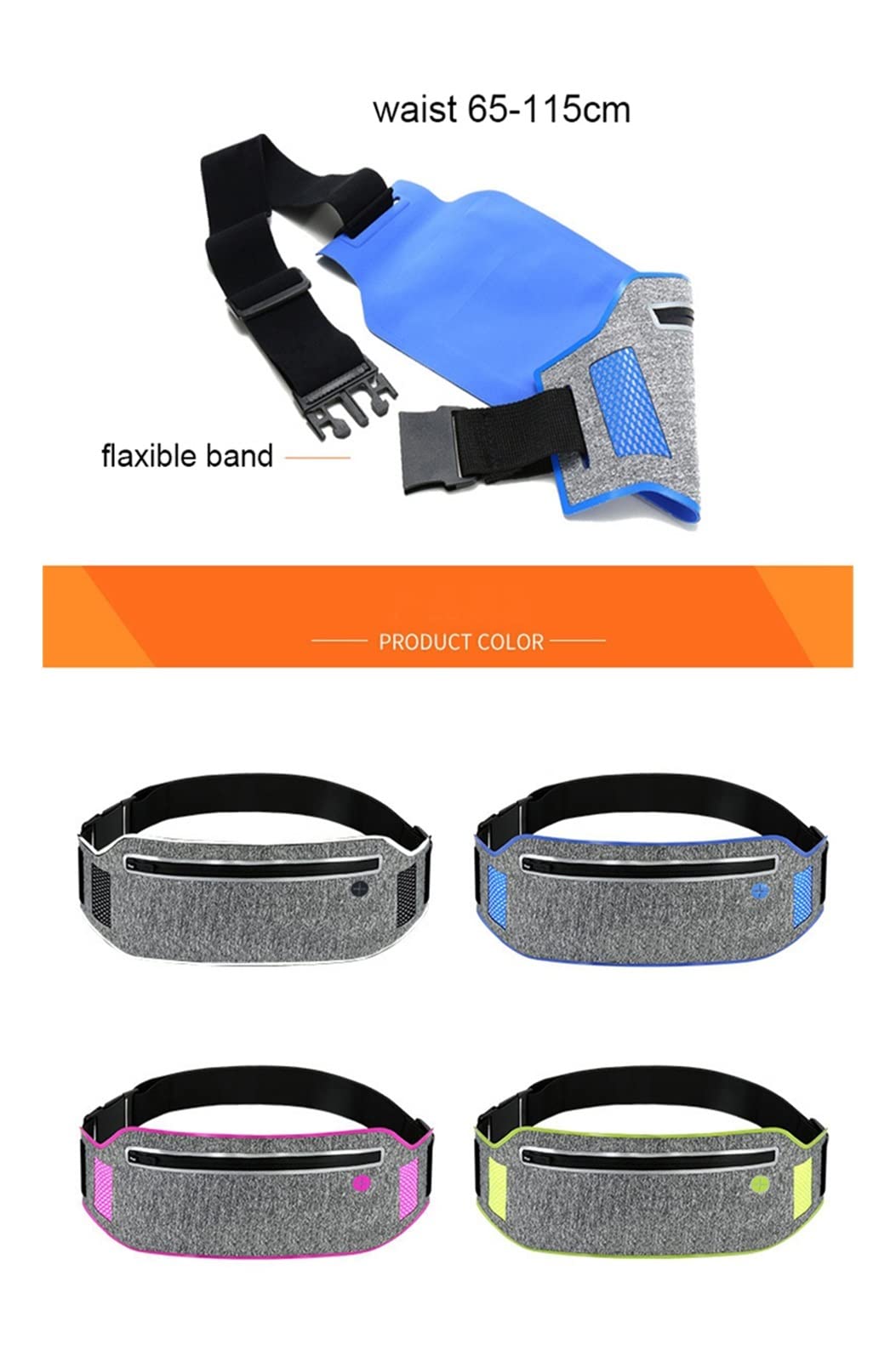 Laufbeutel wasserdichtes Sport Fanny Pack Belt Handy -Tasche for laufende Männer Frauen Fitnessstudio Jogging Taillenbeutel
