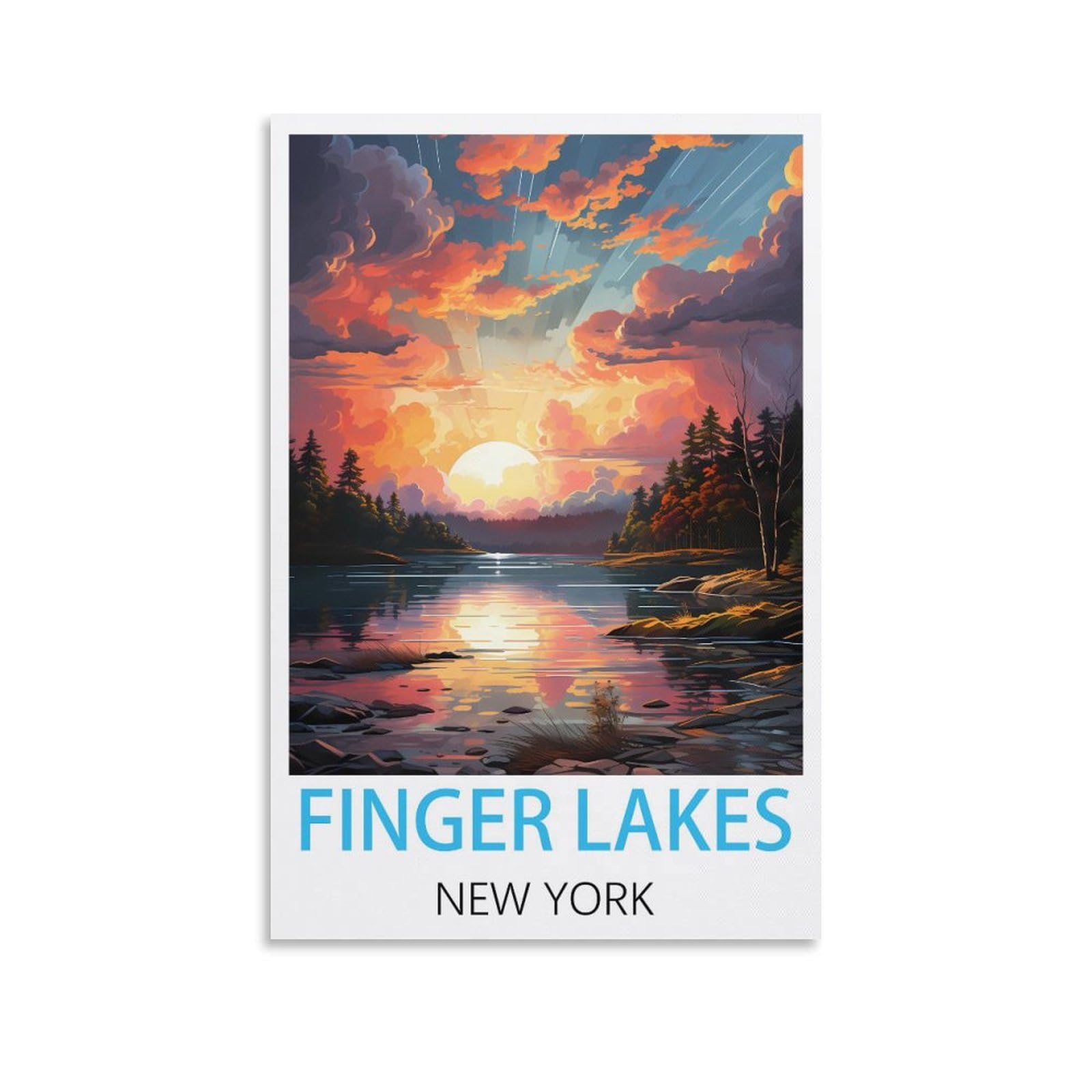 Vintage Metal Tin Sign for Cafe Finger Lakes New Yorks,Garden & Kitchen Poster, Inspirational Sign Home Wall Art Decor for Home Kitchen Bar Club Decoration 30x40cm