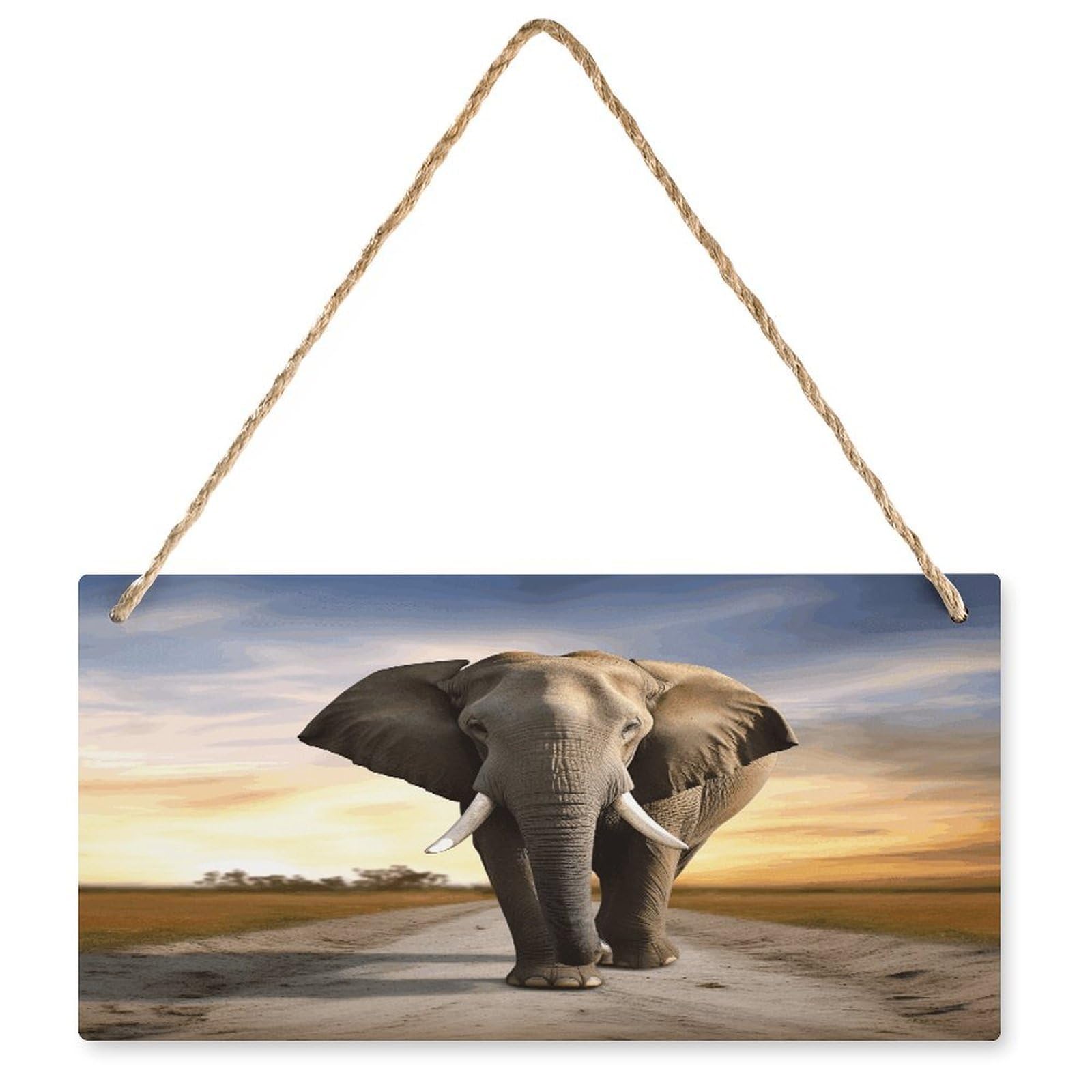 Fodpand Style Elephant Walking Wall Art Wooden Hanging Sign Decor, Artwork For Wall Decoration, Funny Plaque For Bedroom Kitchen Living Room Home Decoration 9.8 X 4.9 Inch