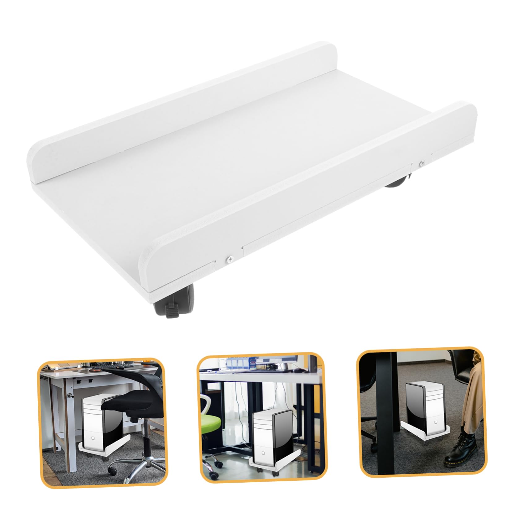 Soporte para Torre de PC Material Madera y Plástico Ruedas, Diseño Multifuncional y Capacidad de Carga Fuerte Adecuado para Escritorio de Oficina