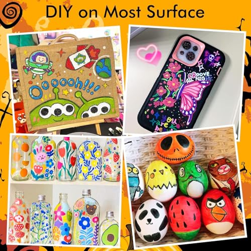 Image of Shuttle Art 36 Colors Dual Tip Acrylic Paint Markers, Brush Tip and Dot Tip Acrylic Paint Pens for Rock Painting, Ceramic, Wood, Canvas, Plastic, Glass, Stone, Calligraphy, Card, DIY Football Crafts