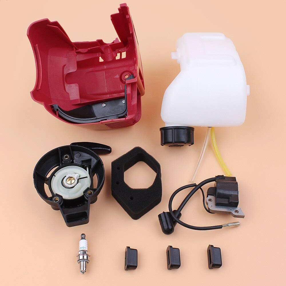 Cubierta del cilindro de arranque Bobina de encendido Tanque de combustible Set para H-d GX25 GX 25 25 cc Motor de gasolina Trimmer cortacéspedes