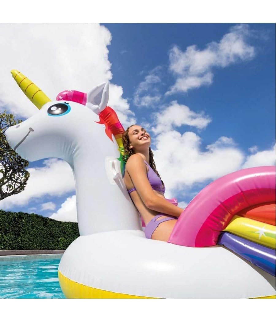 Trade Shop - Unicorno Gonfiabile Gigante Isola Materassino Mare Piscina 287 X 193 X 165 Cm