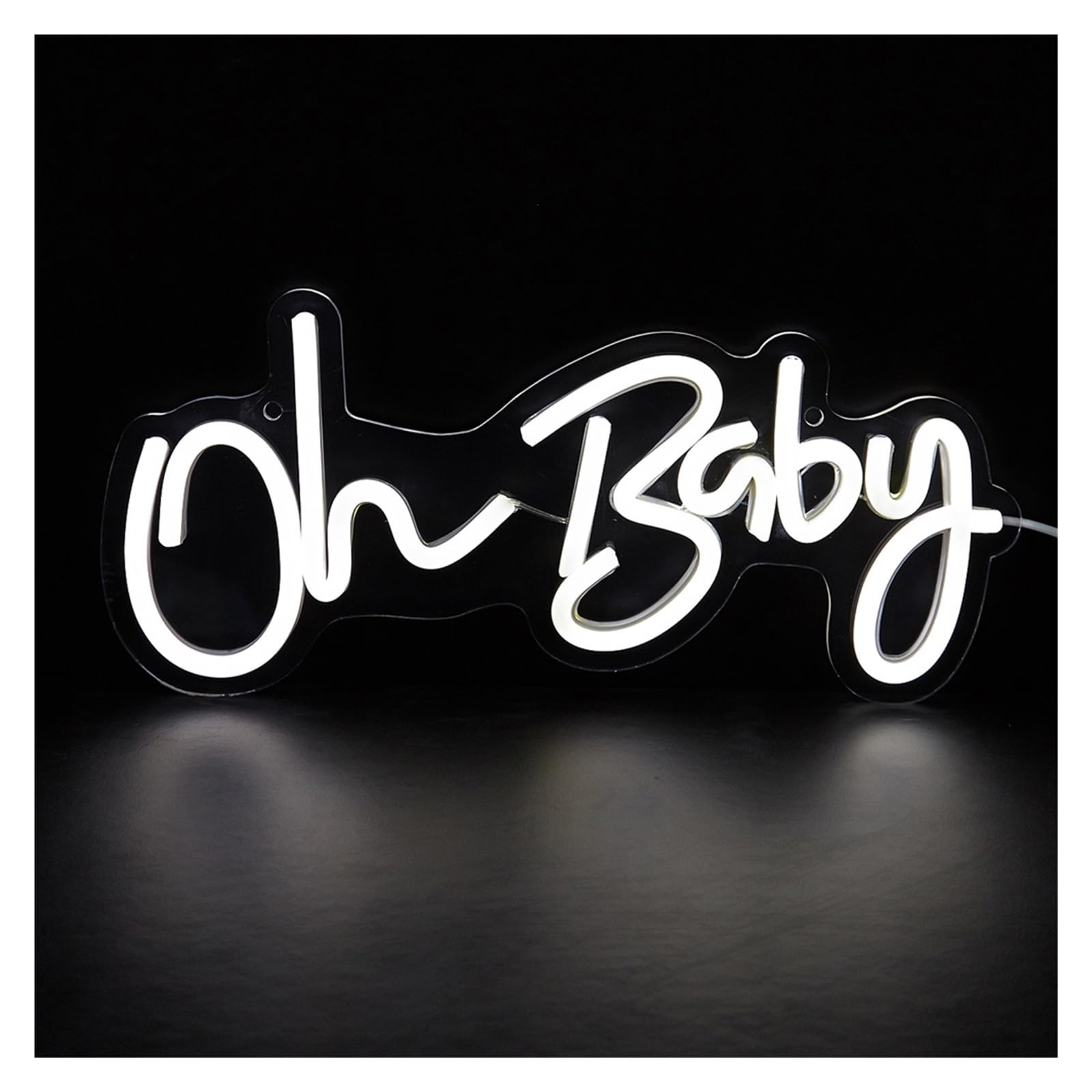 Zynther Neon lamp Neon for Oh for Baby Signs Night Light Wall Art and Bedroom Living Room Decor Sign(Cold White)