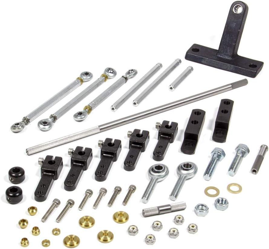 Big Block Chevy Tunnel Ram Throttle Linkage | Side Mount Dual Quad | Aluminum and Steel with Black Anodized/Zinc Finish - Dominator Carburetor Kit