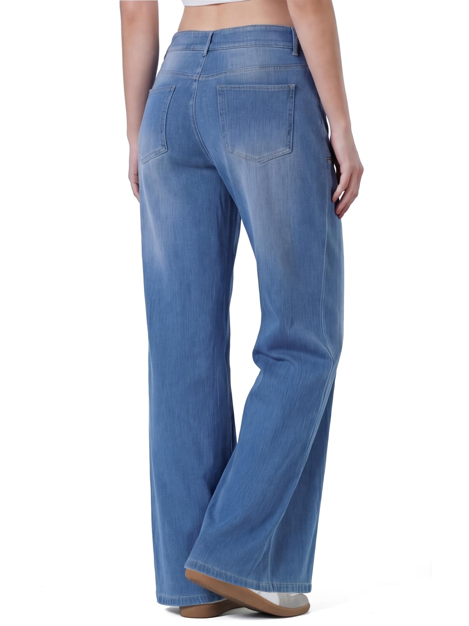 LaiEr Jeans da Donna ad Alta Elasticità con Tasca Frontale con Zip,Modello a Zampa D'elefante Morbido,Ideale per Yoga,Fitness e Tempo Libero Morbido e Confortevole alla Moda,Casual e Molto Versatile