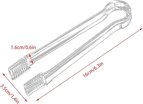 Miniatura 2 de 10 pinzas de plástico para servir bufé, pinzas de cocina transparentes, mini pinzas para utensilios de servir para alimentos, ensalada de hielo,