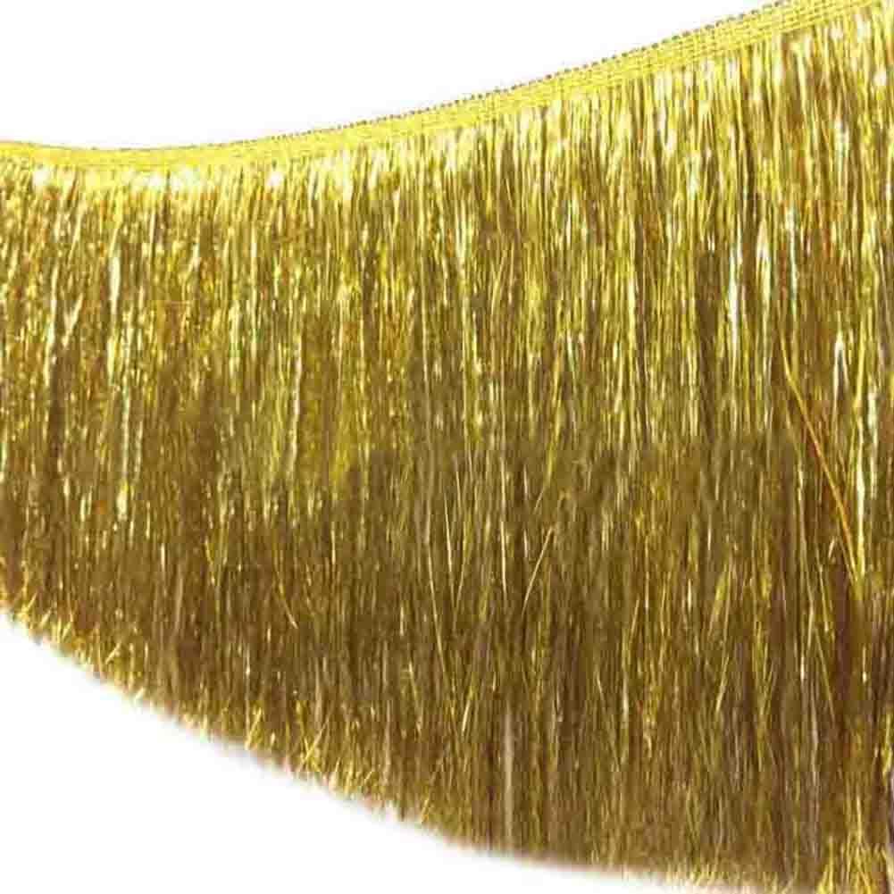 10 Yards 8 Inch Wide Metallic Fringe Trim DIY Latin Dance Dress Clothing Accessories Xmas Party Decor Shiny Tassel Lace (Multicolor)