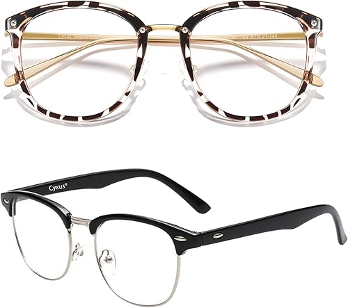 Miniatura 1 de Browline Design Gafas de luz semi azul y marcos redondos de ojos de gato, gafas de luz azul, gafas de computadora, anteojos de filtro de bloqueo UV