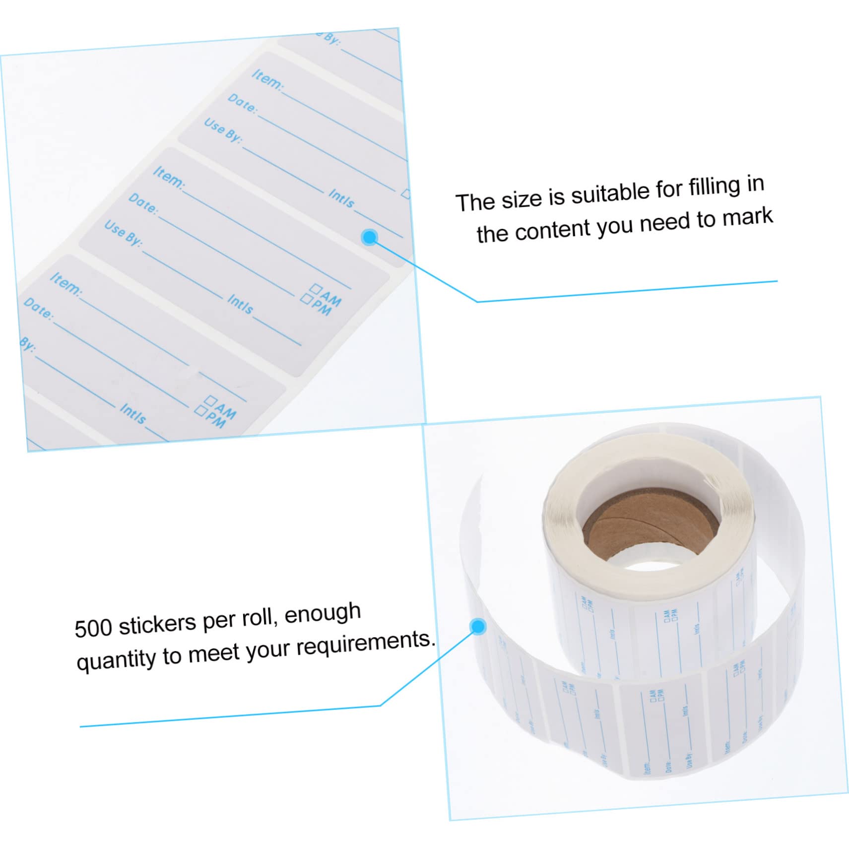 Lurrose 10rotoli Etichette Adesive Per Alimenti Stickers Scrivibili Per Data Per e Congelatore Facili Rimuovere Residui Etichette Per Barattoli e Contenitori