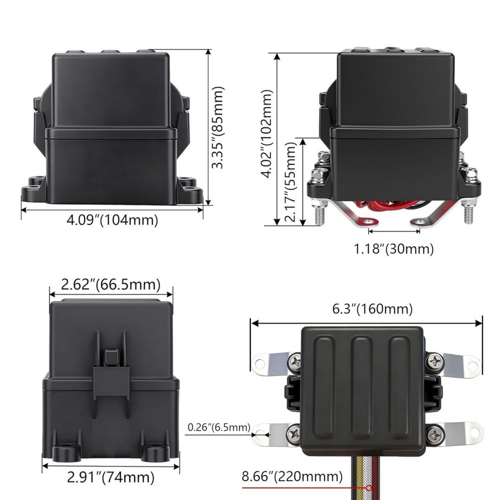 Caja de fusibles y relés de nailon resistente para automóviles, con cables codificados por colores y 6 ranuras para fusibles para una fácil instalación. Relé automotriz 6 ranuras / / 2 relés