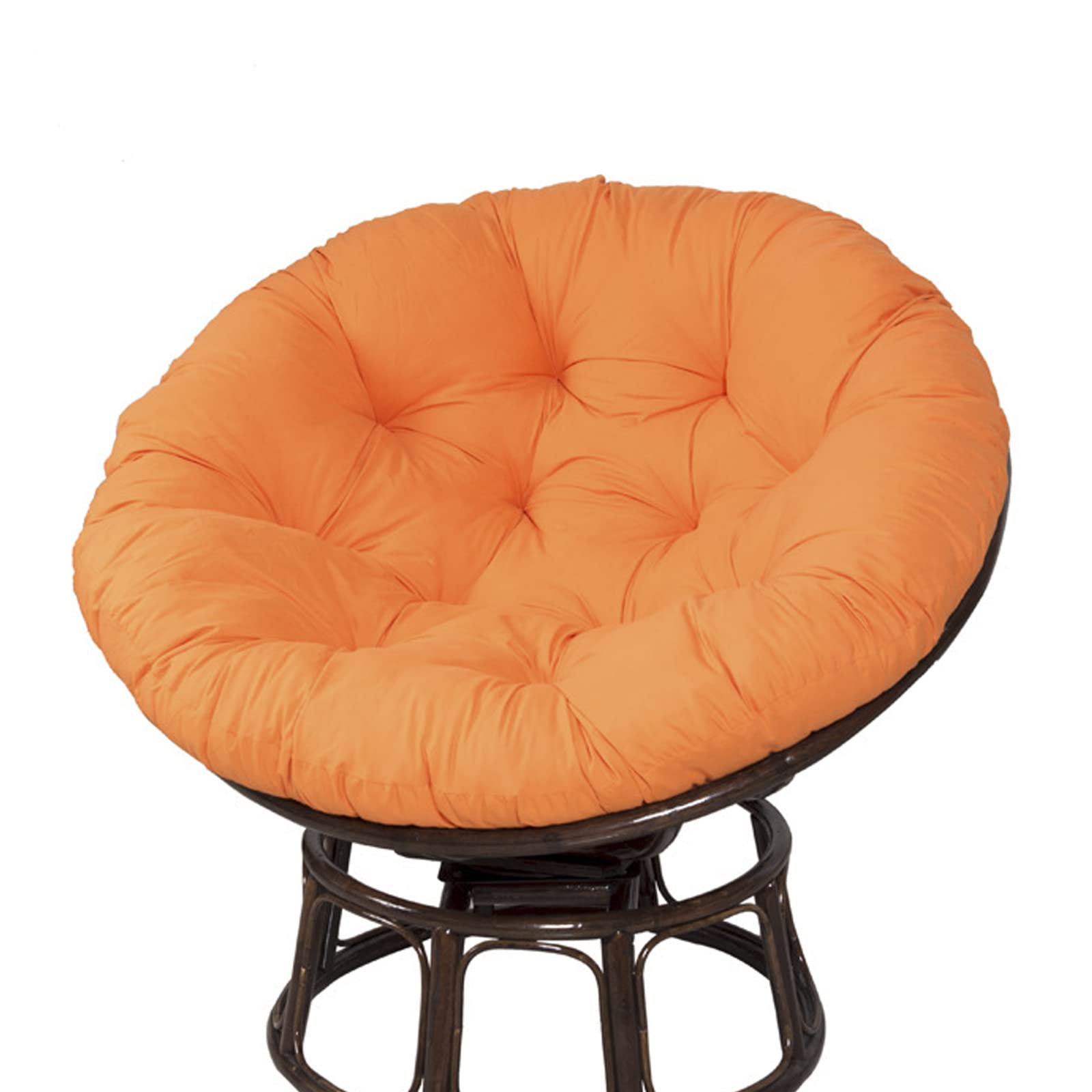 PJDDP Papasan Chair Cushion, Washable Swing Rattan Chair Cushion,Oversized Round Cushion Thick Comfortable Papasan Pad(Chair Not Included),Orange,90x90cm/35x35in