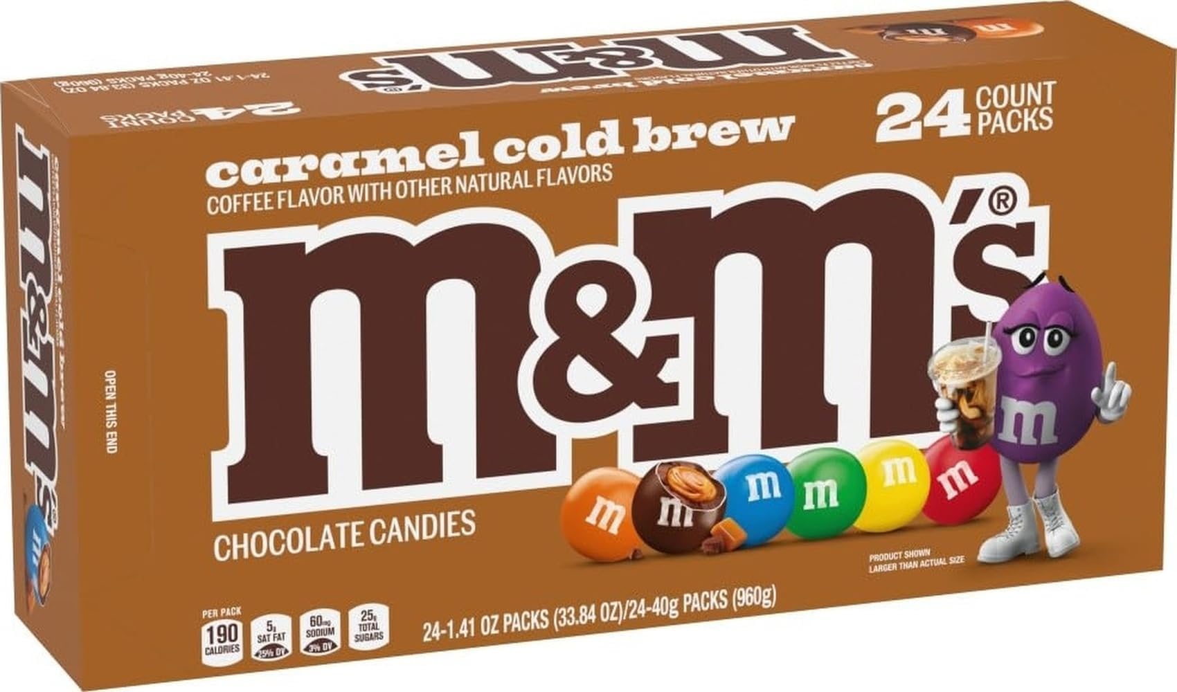 Caramel Cold Brew Chocolate Candy Bulk Box, 24 Ct, 33.82 Oz | Everyday snacking, candy packs, bulk candy, caramel cold brew chocolate candy, milk chocolate candies, ice cream toppings
