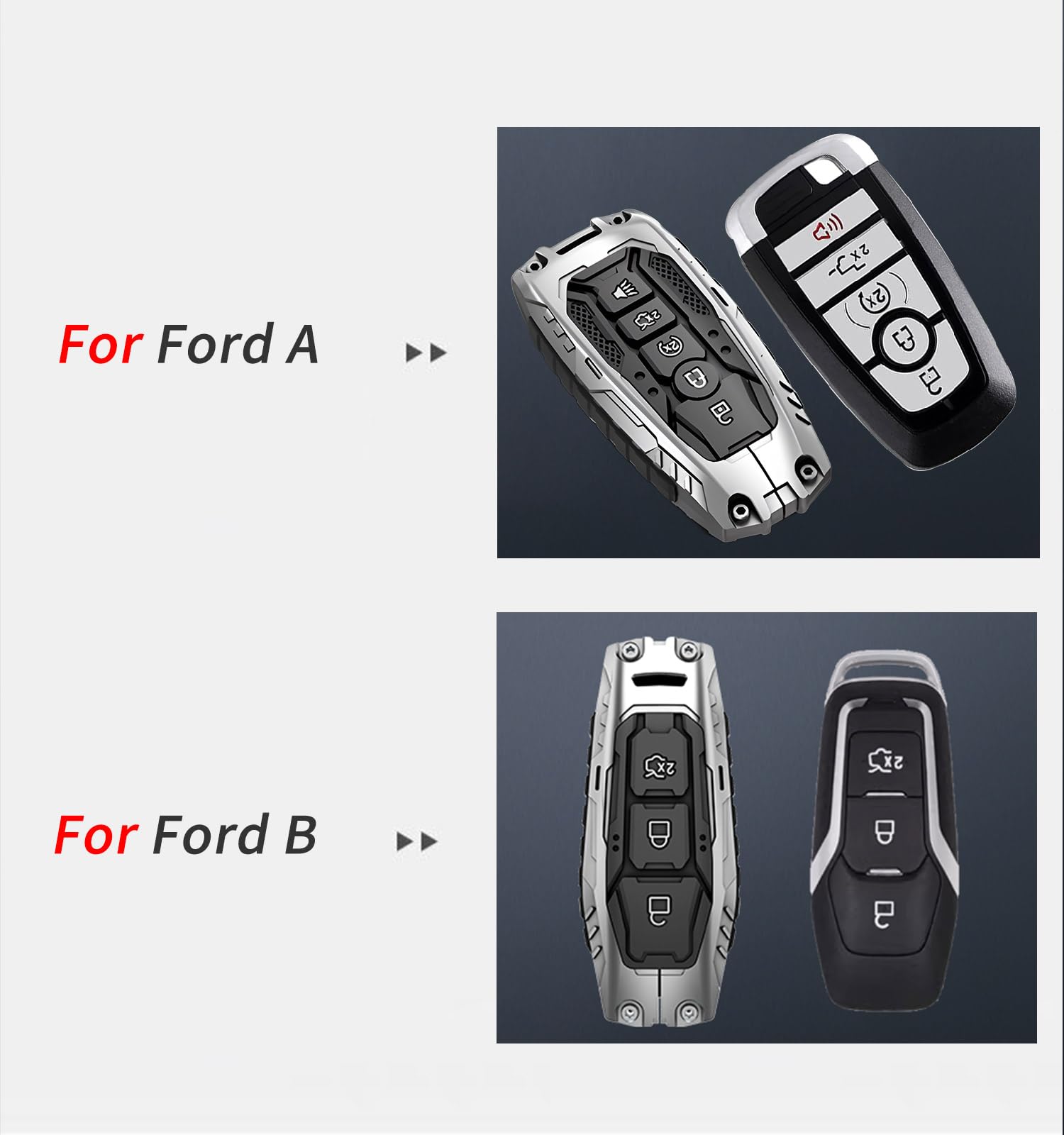 Metal Key Fob Case For Ford Smart Key - Protective Cover With Keychain | Stylish & Durable