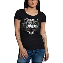 女式 Goth Willie G 骷髅短袖勺颈 T 恤 - 黑色