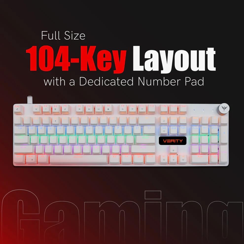 VERITY Onyx RGB Mechanical Keyboard for Gaming & Daily Use | 104-Key ...
