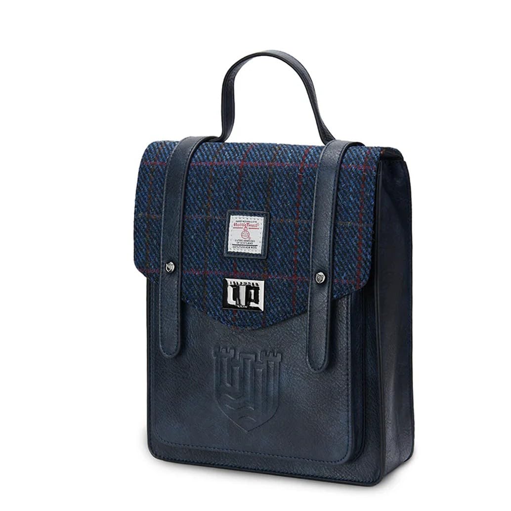 Islander HarrisTweed The Mini Carloway Backpack, Navy Over-Check, Mini