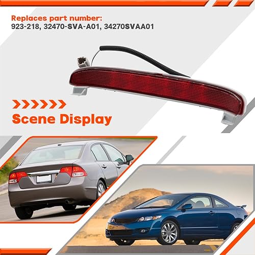 Miniatura 5 de Nakkaa 3 lámpara LED de luz de freno de alto montaje 923-218 32470-SVA-A01 34270SVAA01 compatible con modelos EX de 2 puertas Coupé 2006-2011