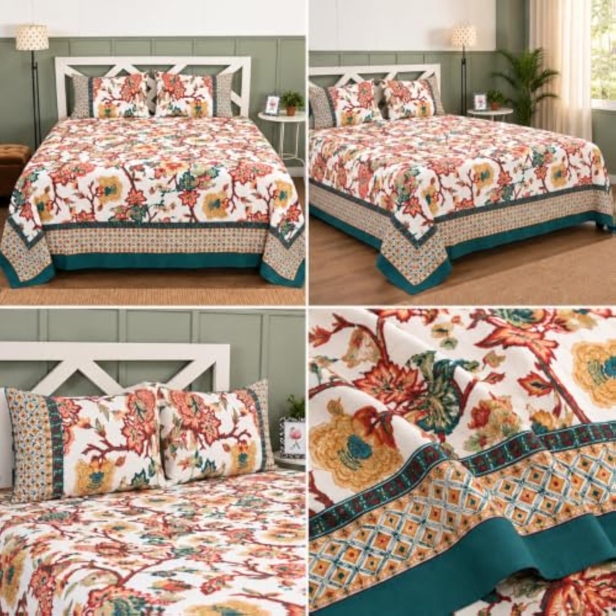 Cotton Bedsheet for King Size Bed, Rust Maroon