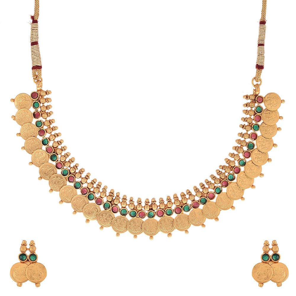 Traditional Maharani Temple Coin Jewellery Set