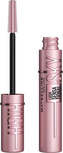 Maybelline New York Mascara à cils Lash Sensational Sky High lavable, Volumisant, Allongeant, Définissant, Recourbant, Multipliant, Formule modulable, Noir le plus intense, 7,2 ml