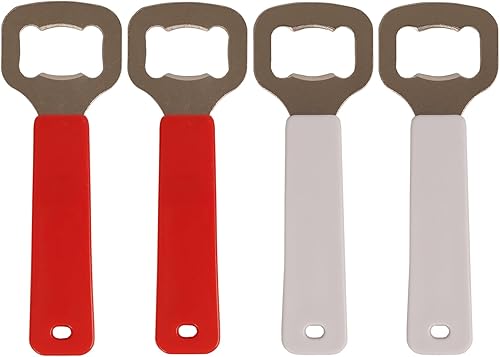 4 abridores de botellas de cerveza, abrebotellas simples de acero inoxidable para cocina, bar y restaurante, herramientas de fiesta de boda Veefos