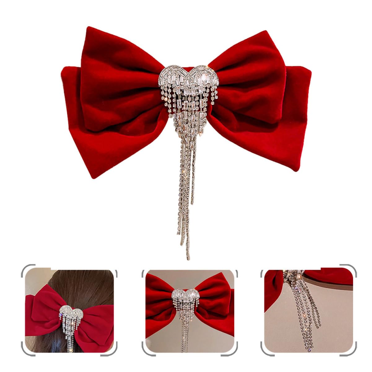 Mipcase Tassel Hair Clip Grosgrain Ribbon Alligator Clips
