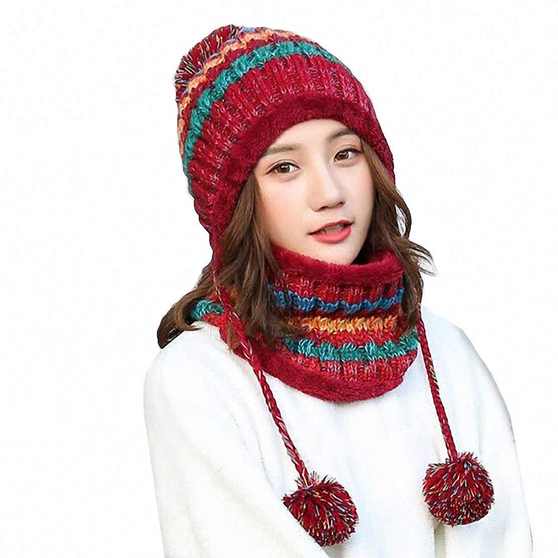 Bavaglino con cappuccio alla moda da donna, cappello di lana tinta una, sciarpa, casual, autunno inverno, tinta una, caldo, lavorato a maglia, scraf, collo avvolgente  200000297