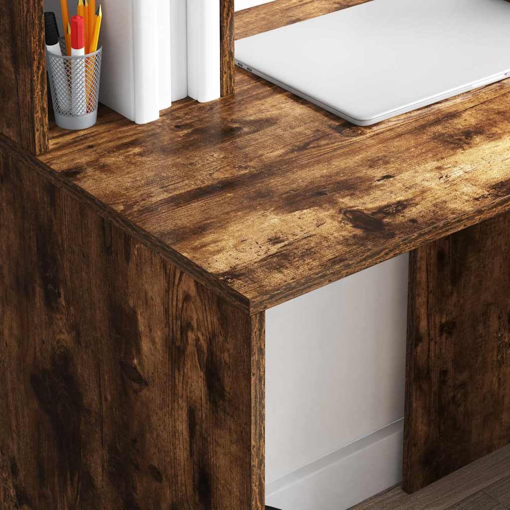 Scrivania per affumicatura, 91 x 50 x 149 cm, materiale in legno, con 2 ripiani, moderna scrivania per computer per casa, ufficio, studio, mobili durevoli