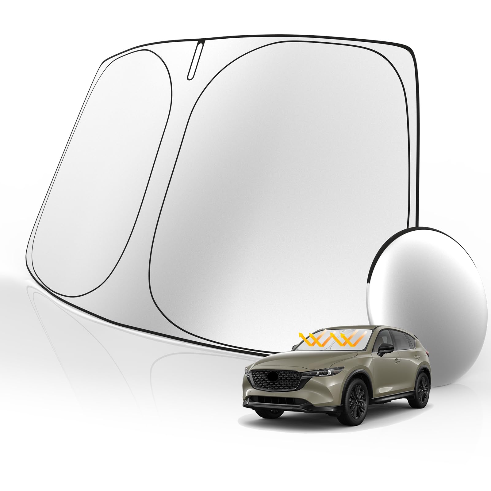 Tombyda Windshield Sunshade for Mazda CX-5 2017-2025 CX5 Front Window Sun Shade Custom Sunscreen Double Layers Design