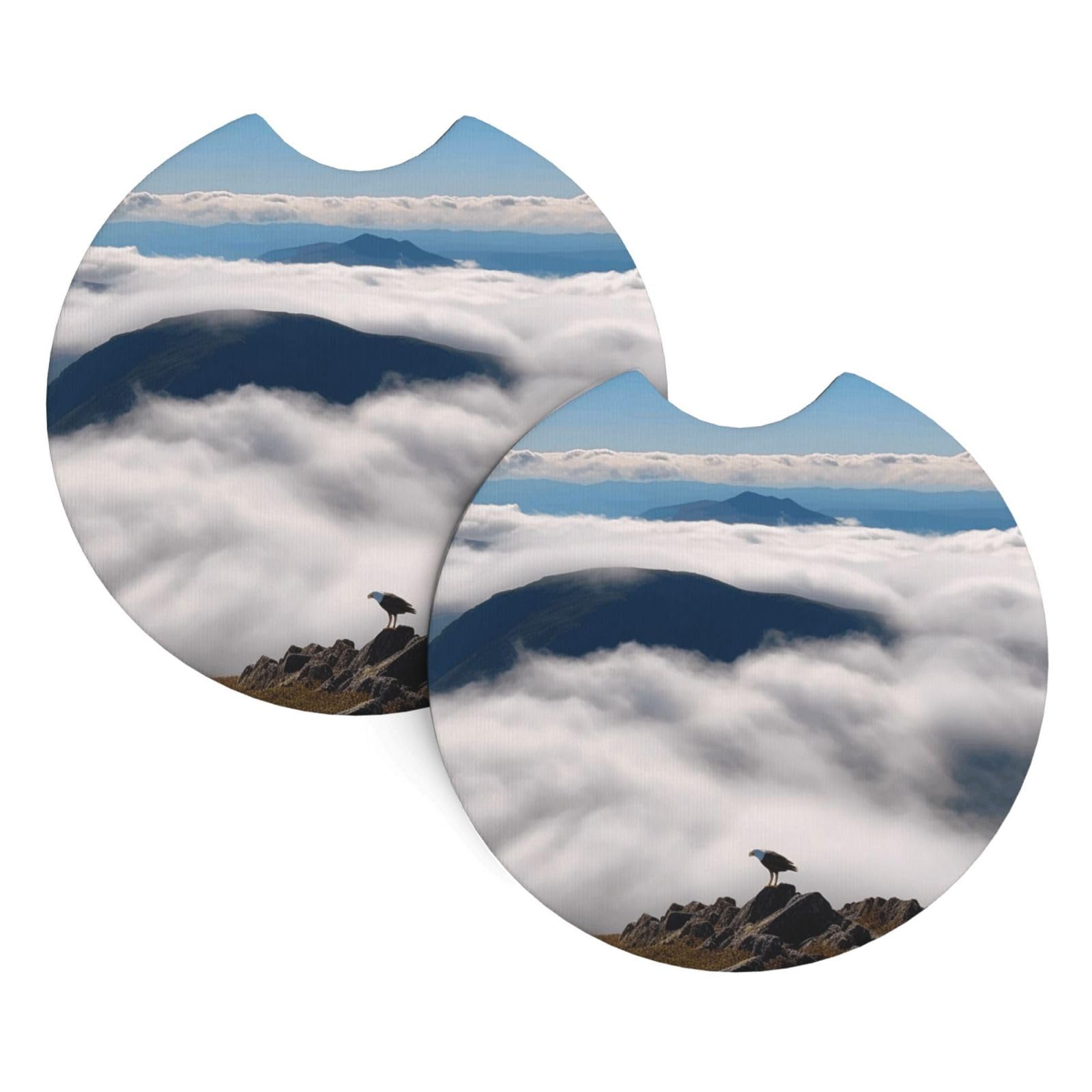 2 Pack Car Coaster for Cup Holders Soaring Above the Clouds Car Cup Coaster 2.7" Neoprene Non-Slip Automotive Cup Mat Universal Auto Car Interior Accessories for Women Men Cup Pad