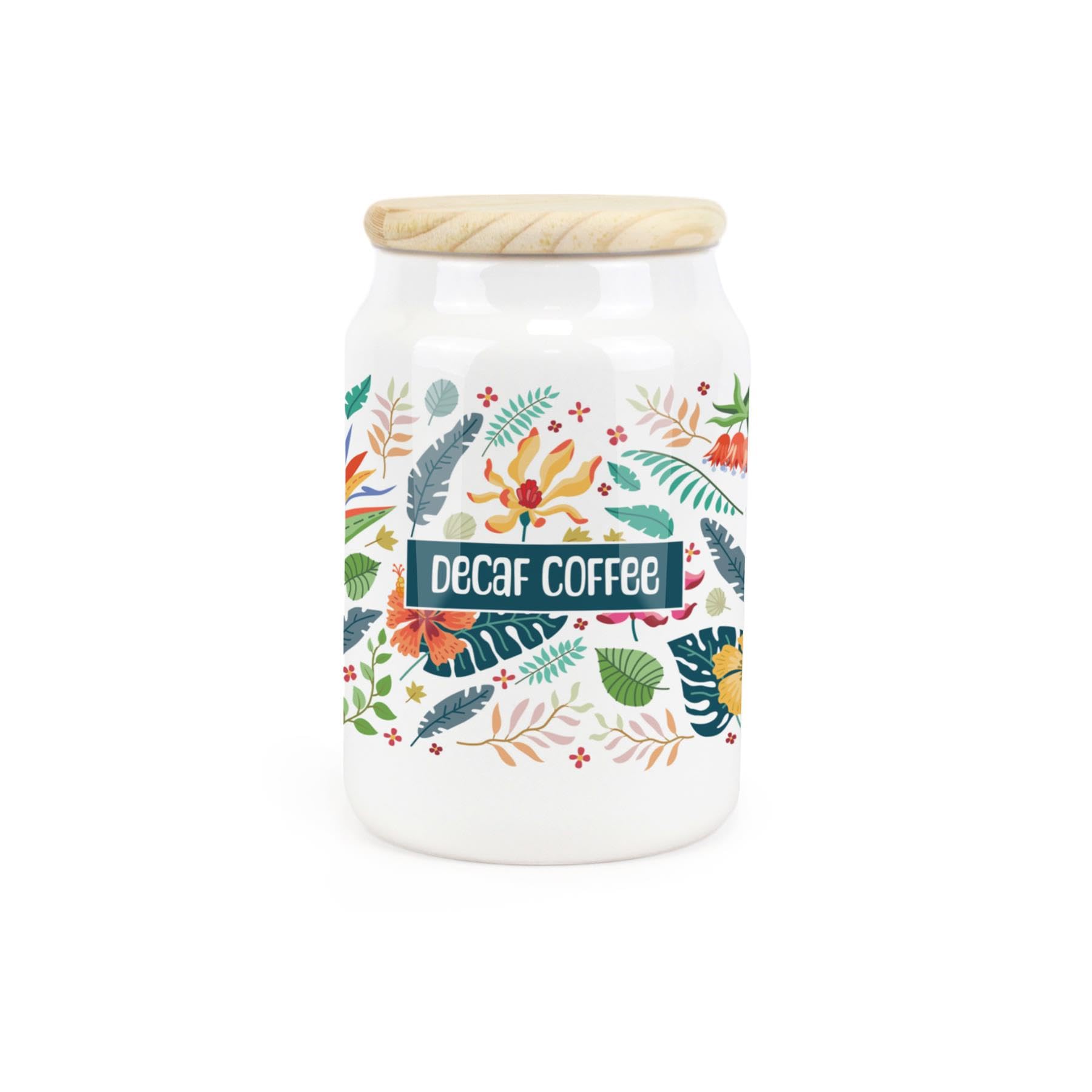 Purely HomeTropical FlowersDecaf Coffee CanisterKitchen Storage Jar from B&Q