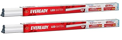 Eveready 10-Watt g5 LED Batten (Cool Day Light, 2 feet) - Pack of 2