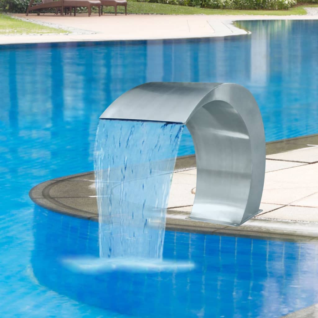 Willood Fuente Cascada para Piscina Acero Inoxidable 45x30x60cm Fuente Estanque