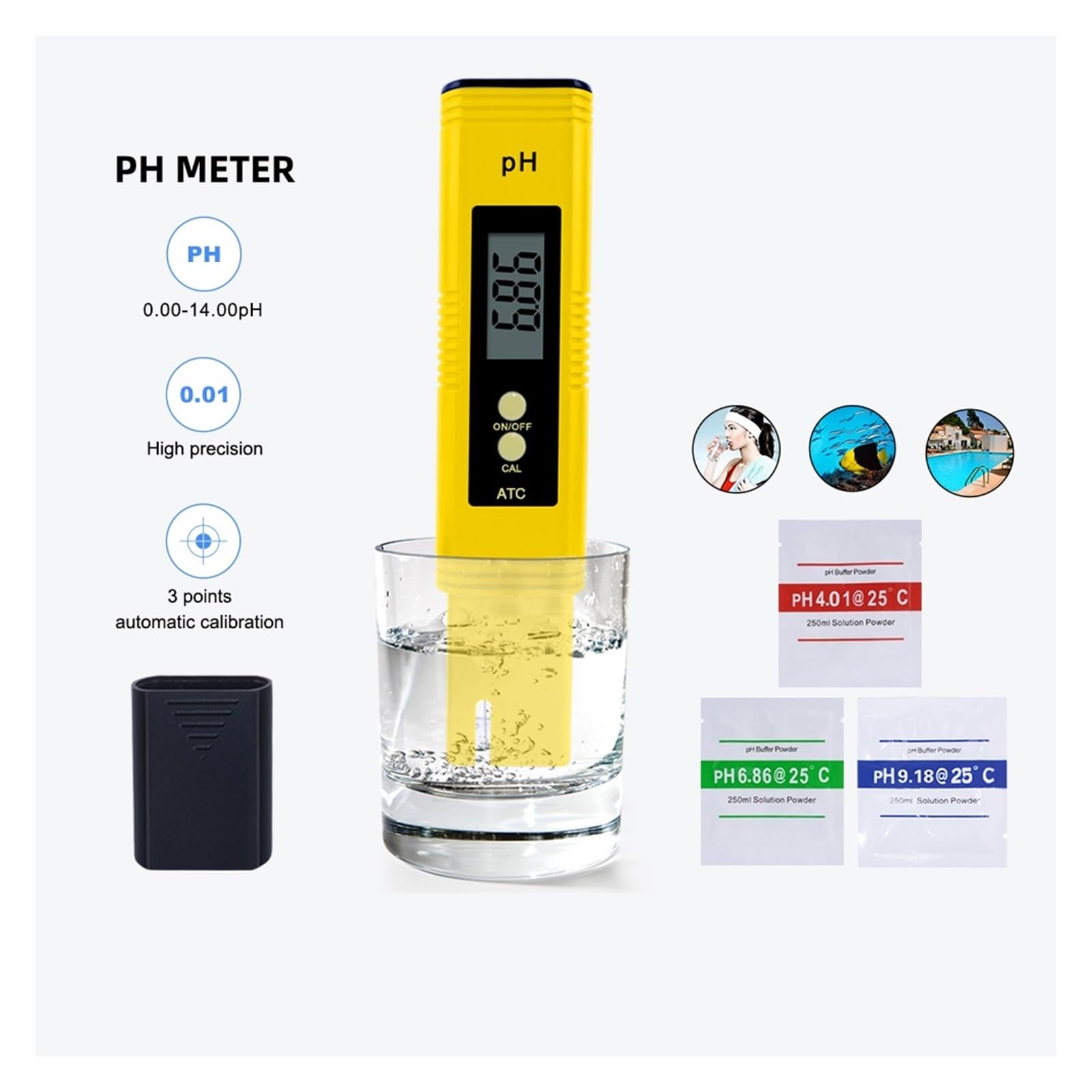 Tester wody, Przenośny cyfrowy miernik PH LCD do warzenia akwarium woda w basenie wino mocz Tds miernik samokalibrujący 10 sztuk do kranu, akwarium,