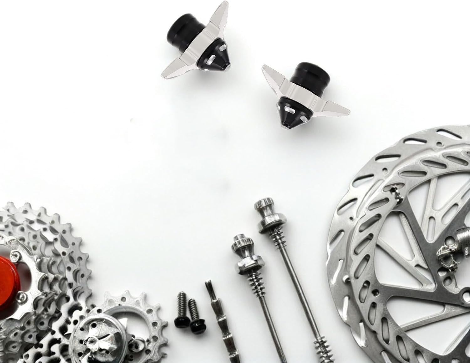 PRETYZOOM Cnc Aluminum Motorcycle Front Fork Frame Sliders Crash Protection Cups Silver Motorbike Falling Protection Accessories for Motorcycles and Scooters