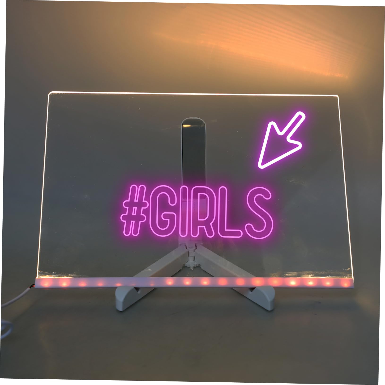 Zerodeko Set Di Lavagne Cancellabili A Secco Con Luce Led Lavagna Per Appunti in Acrilico Supporto Per Lavagna Da Disegno Per Ragazzi E Ragazze Kit Da 7 Penne