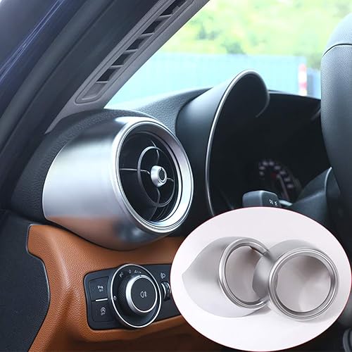 Cubierta de salida de ventilación de aire acondicionado lateral de coche, 2 piezas para Alfa Romeo Giulia 2016-2018 Accesorios de automóvil (plata