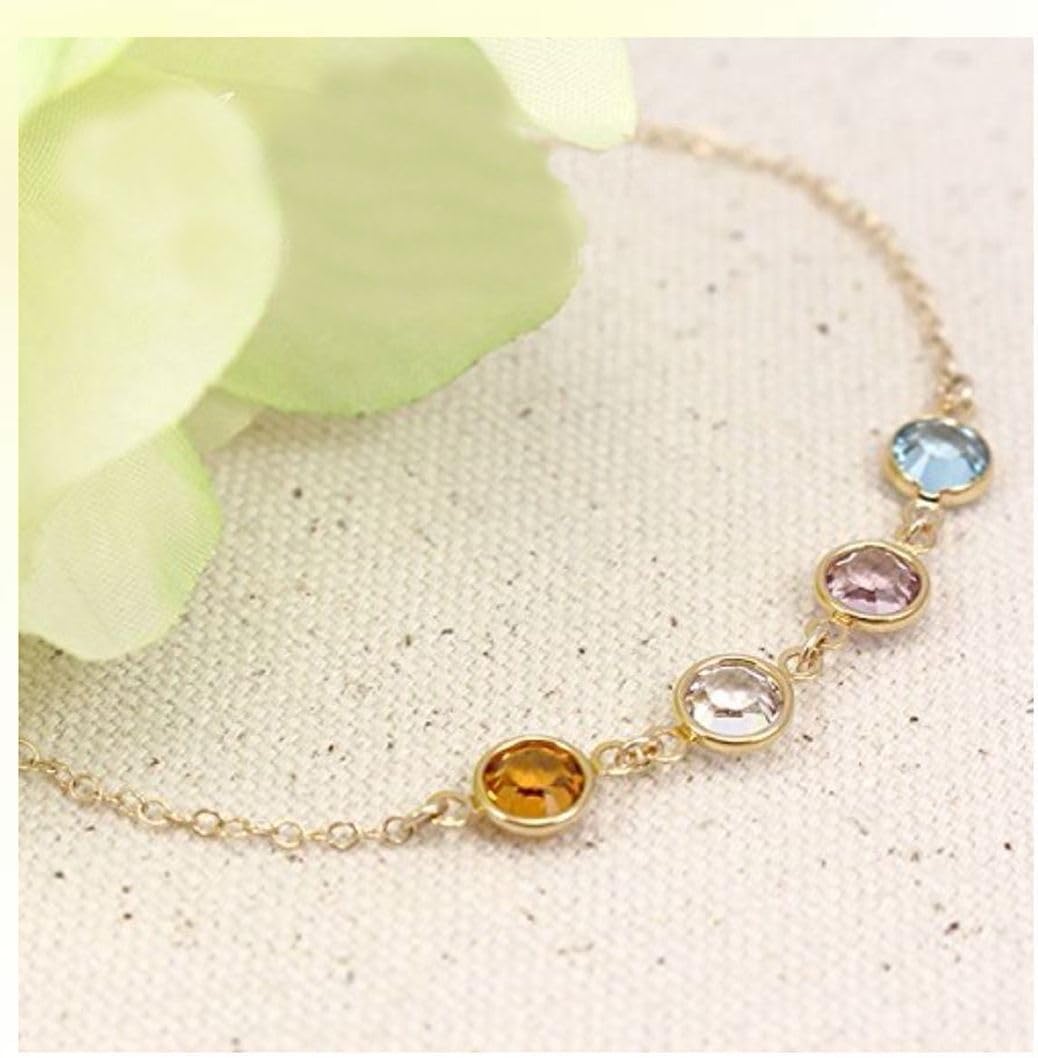 2 Sets Adabele Grade A Mixed Birthstone Connector Links 6mm Austrian Crystal Bead 14k Gold Plated (24pcs) for Women Men Jewelry Making CCP28 - Image 5