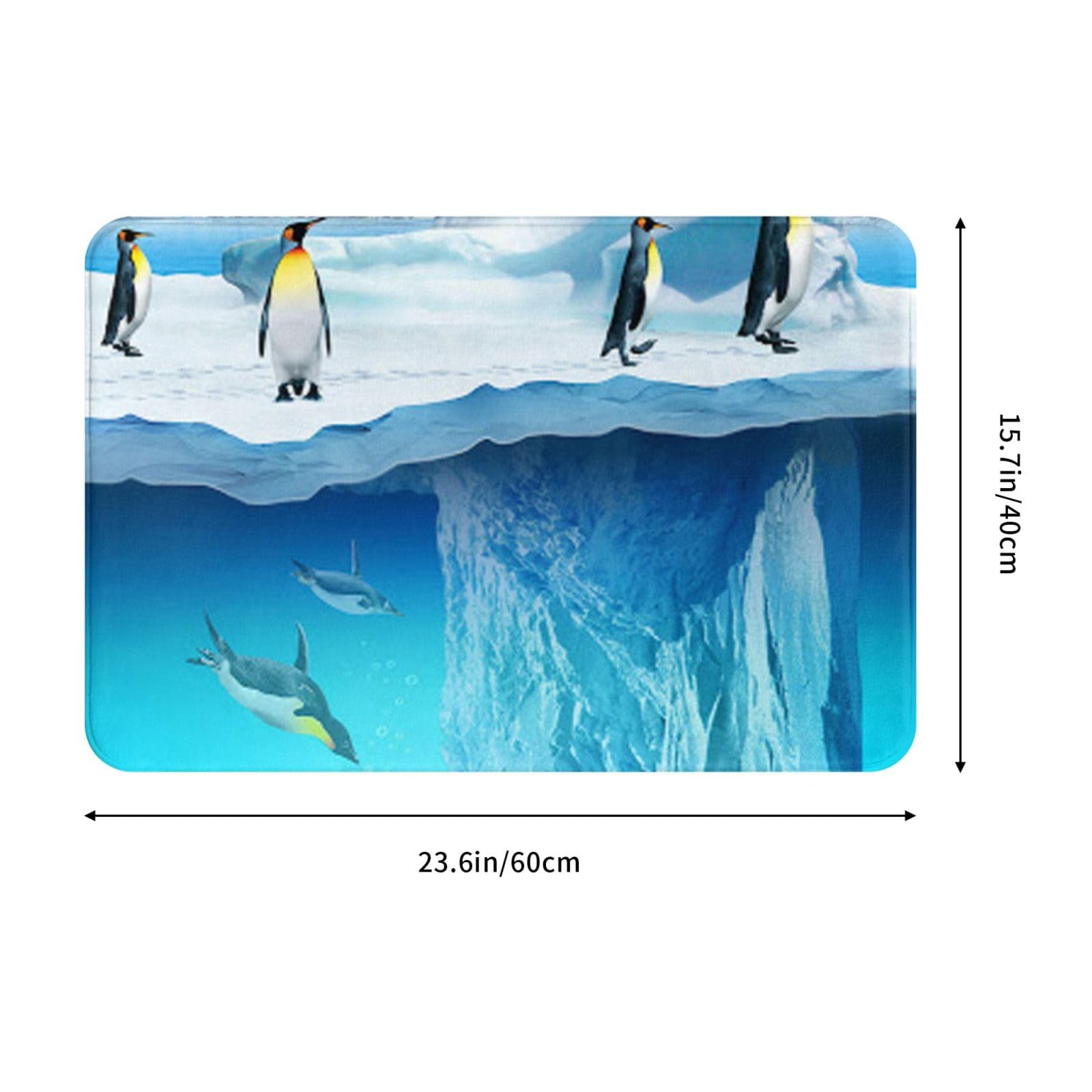 Pinguin Eisberg Fußmatte 40,6x61cm - Rutschfeste Willkommensmatte Für Küche & Bad